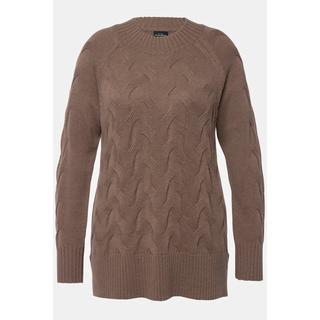 Ulla Popken  Maglione con trecce, collo alto e maniche lunghe raglan 