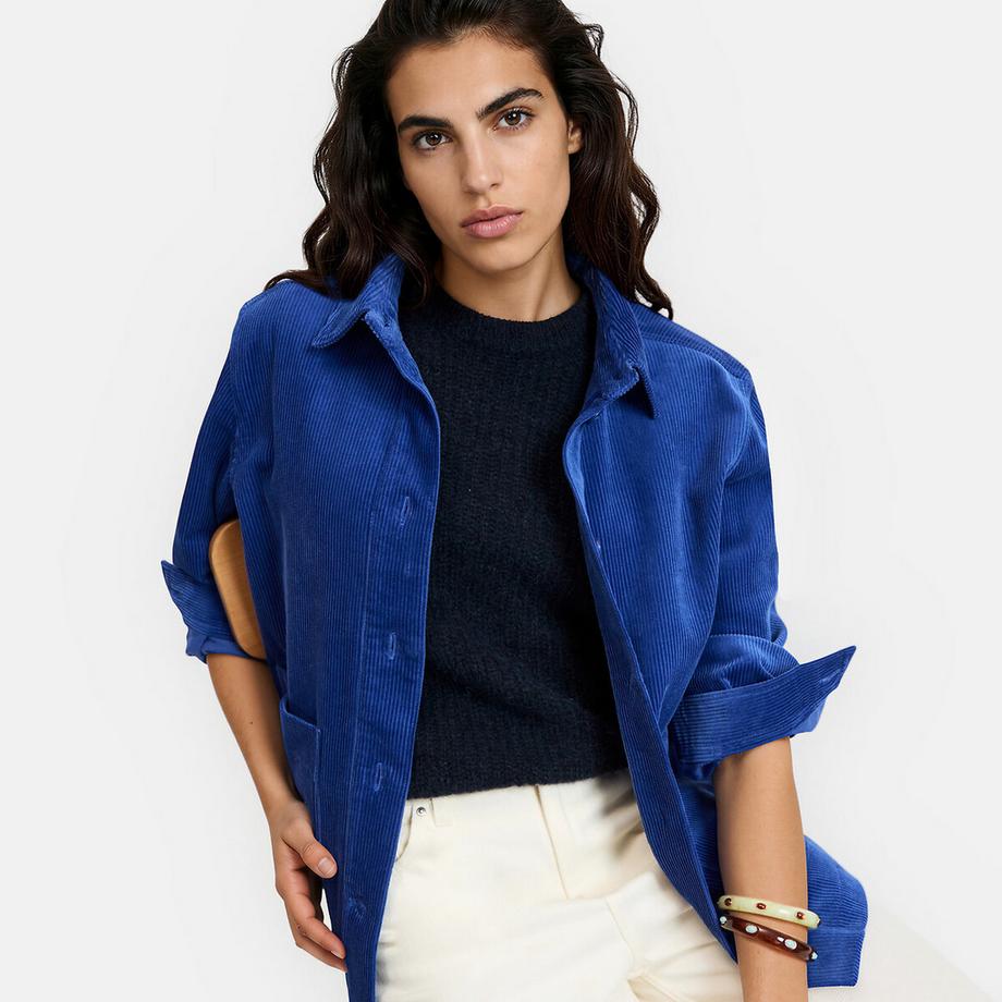 Gerade Jacke aus Cord