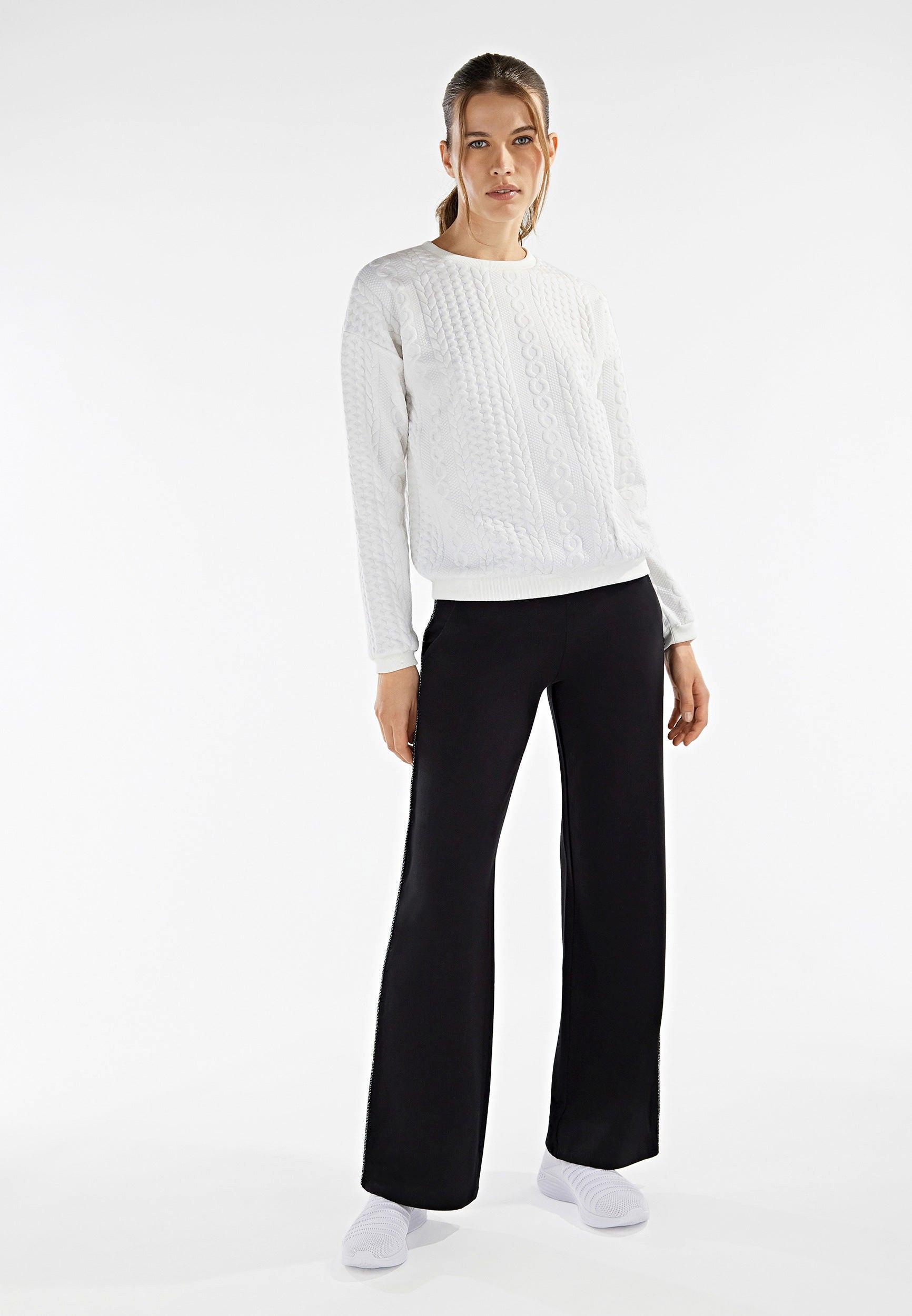 FREDDY Rundhals Sweatshirt mit Strickeffekt  