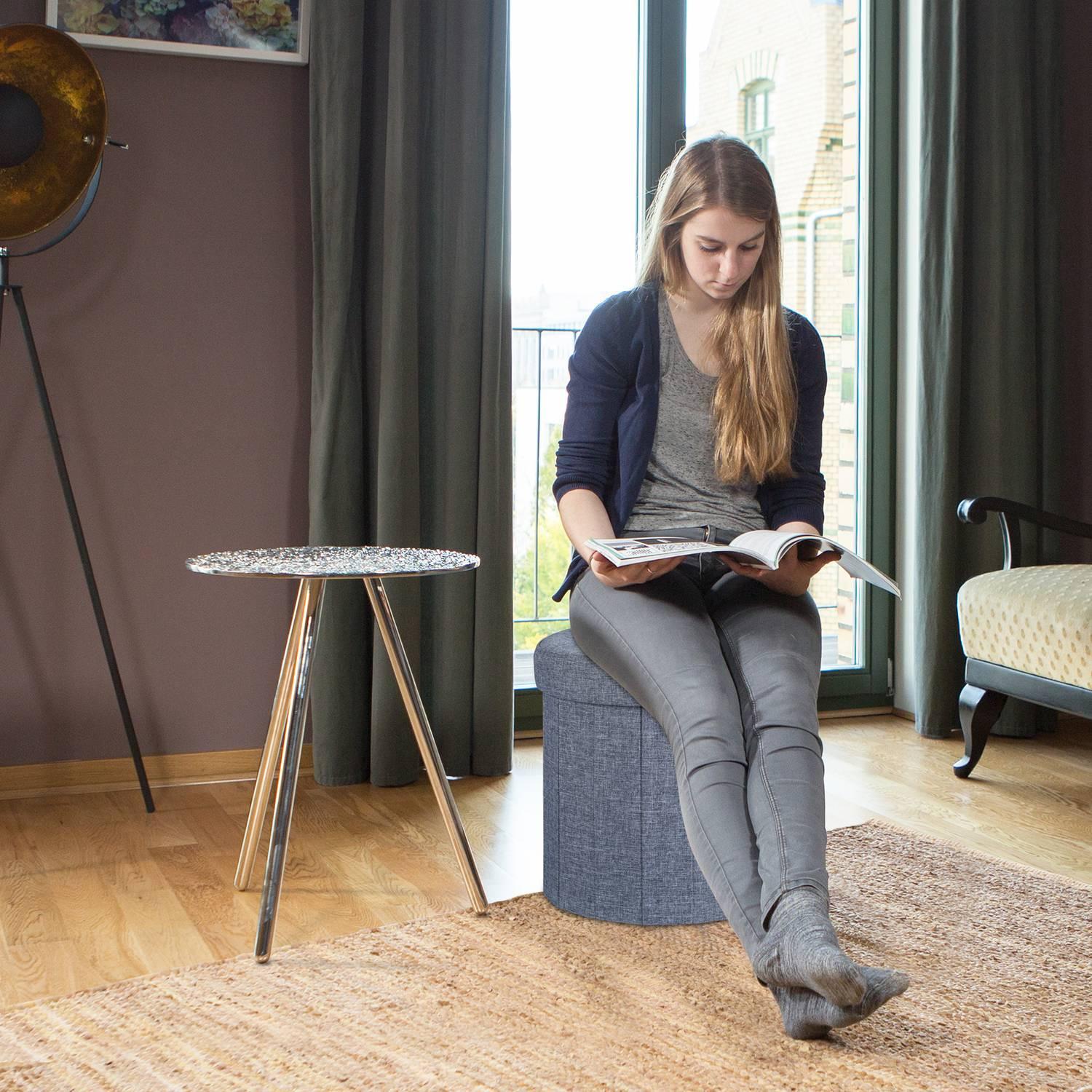 B2X Hocker mit Stauraum Größe M rund  