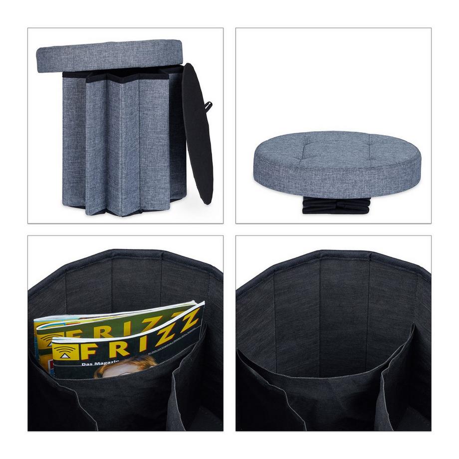 B2X Tabouret avec espace de rangement taille M rond  