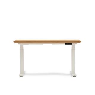 Oakywood Standing Desk Holztisch mit Höhenverstellung - aus Massivholz - Eiche / 160x80 / Weiß  