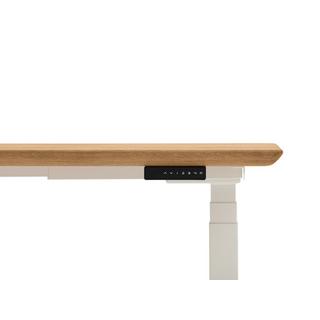 Oakywood Standing Desk Holztisch mit Höhenverstellung - aus Massivholz - Eiche / 160x80 / Weiß  