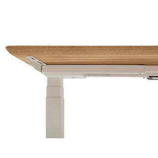 Oakywood Standing Desk Holztisch mit Höhenverstellung - aus Massivholz - Eiche / 160x80 / Weiß  