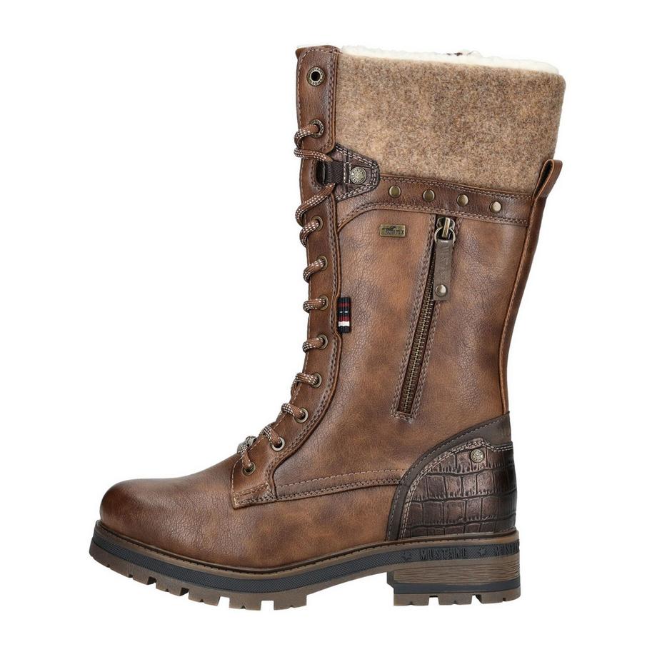 Mustang Bottes d'hiver à lacets avec bordure en fausse fourrure  