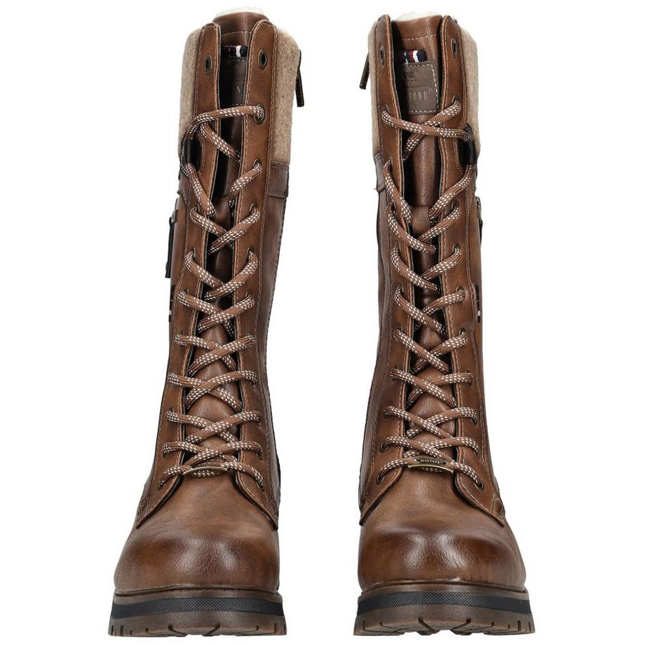 Mustang Bottes d'hiver à lacets avec bordure en fausse fourrure  