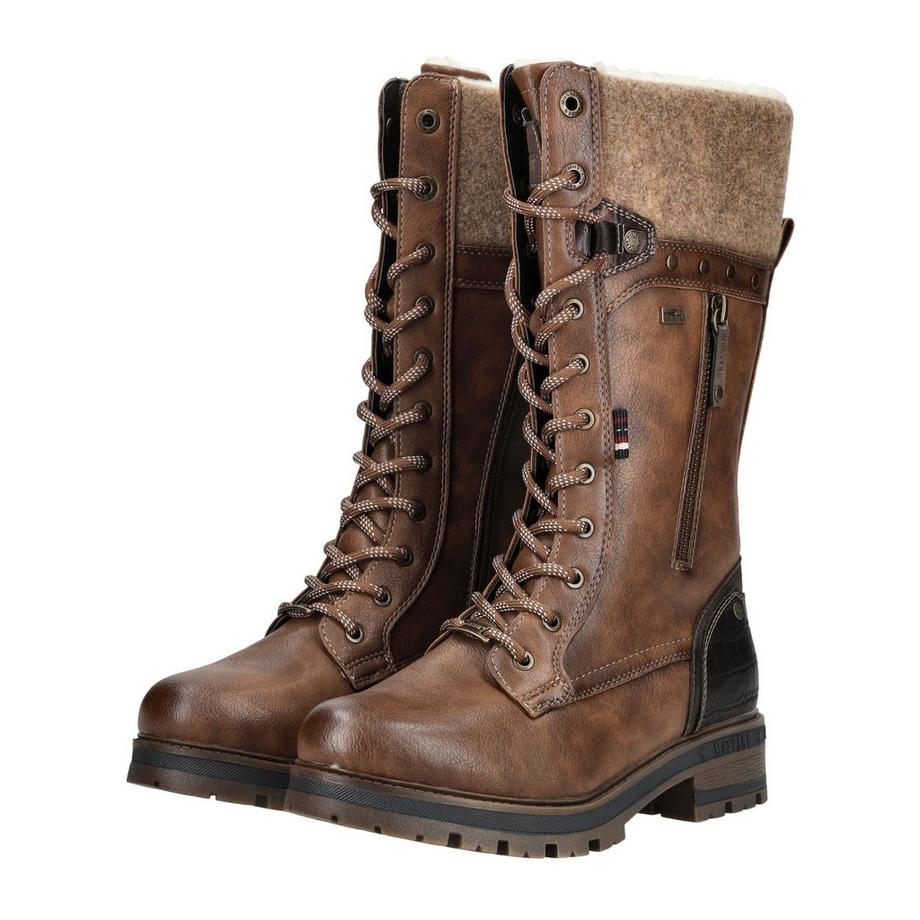 Mustang Bottes d'hiver à lacets avec bordure en fausse fourrure  