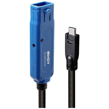 USB-Kabel USB 3.2 Gen1 USB-A Buchse, USB-C® Stecker 8.00 m Schwarz/Blau