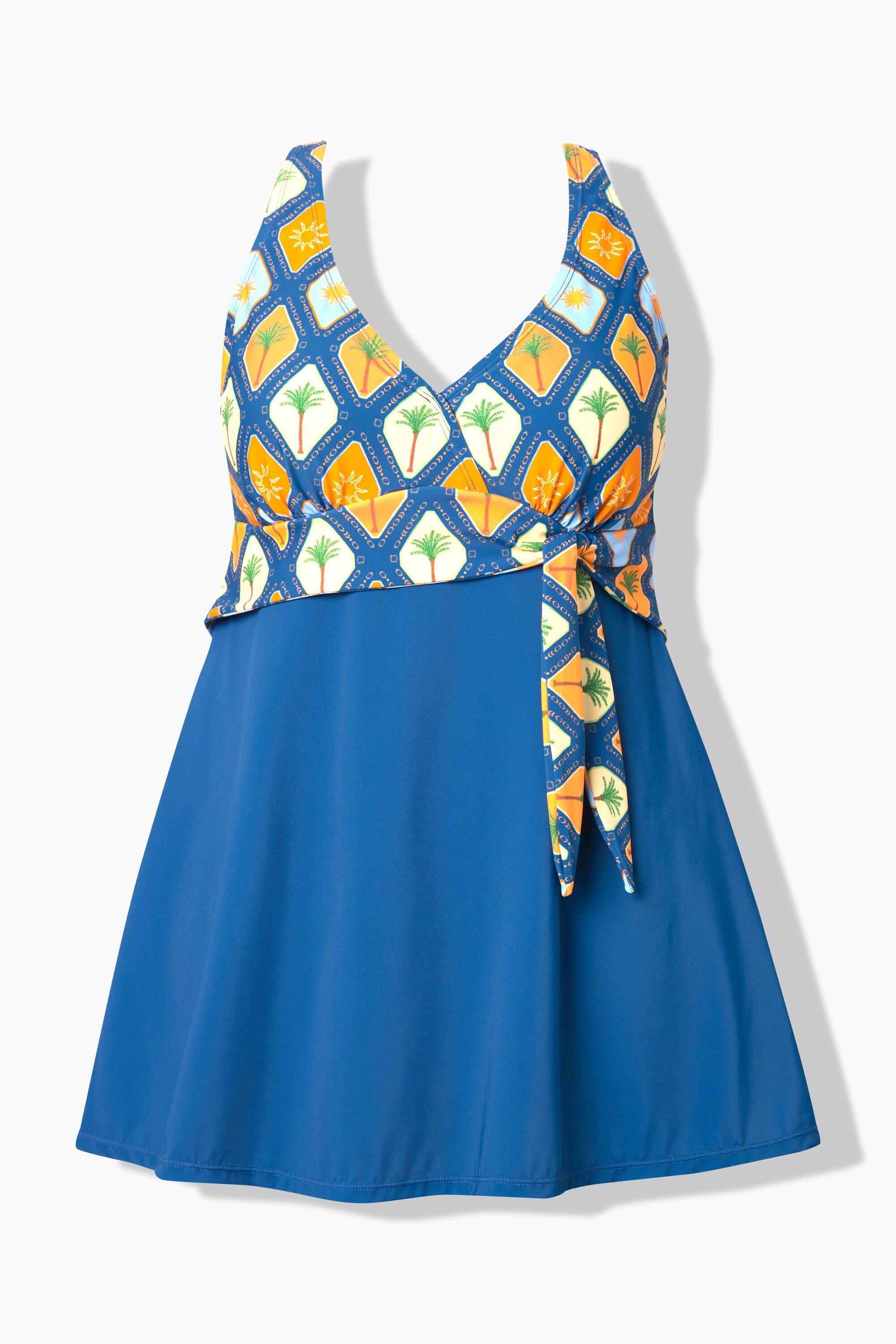 Ulla Popken Badekleid Schleife Softcups Neckholder-Optik  