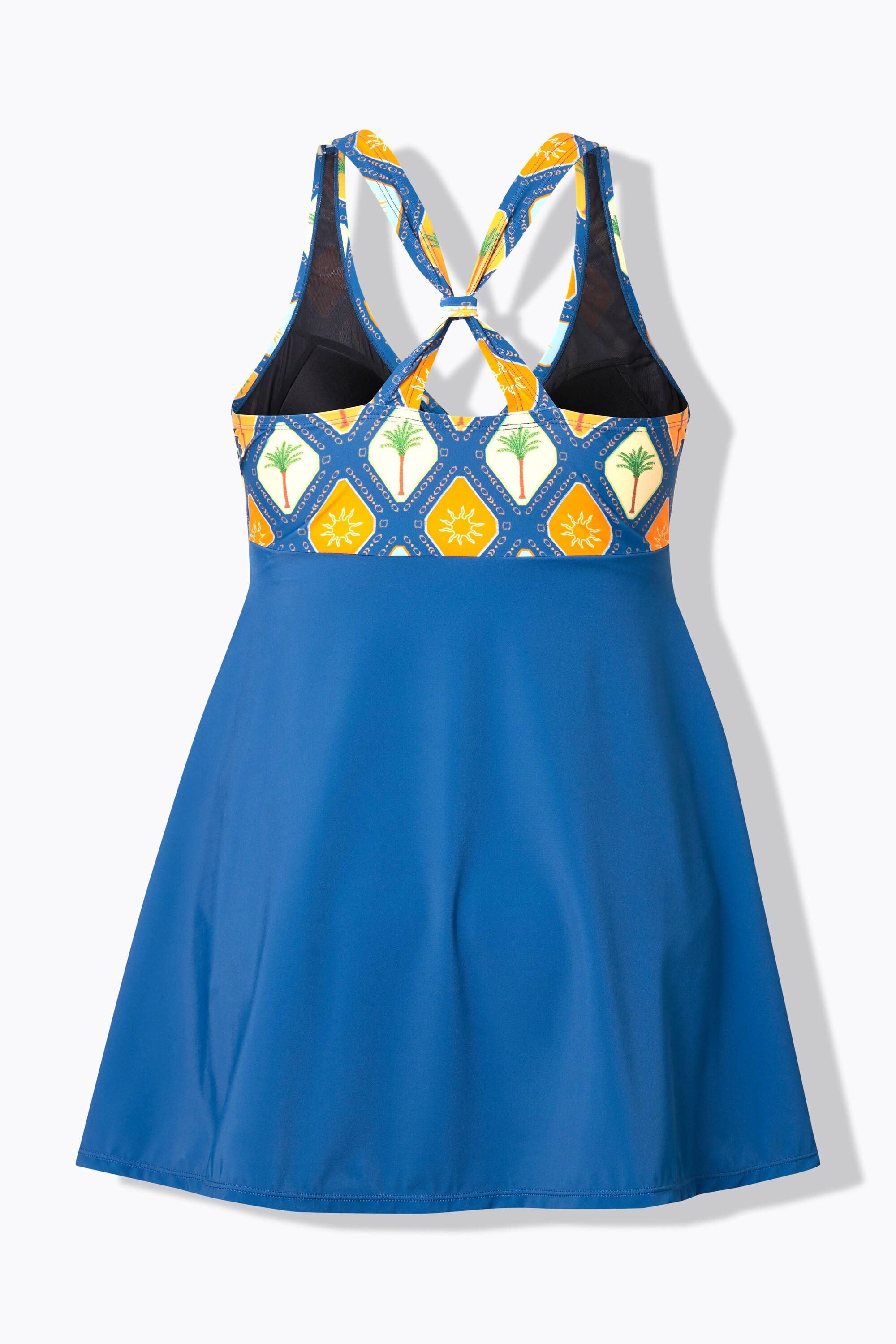 Ulla Popken Badekleid Schleife Softcups Neckholder-Optik  