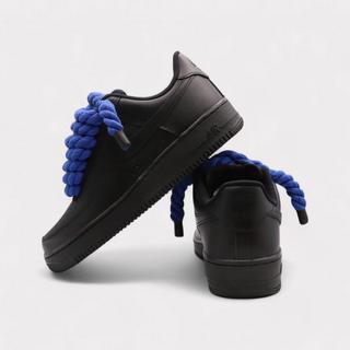 NIKE  Air Force 1 Black - Rope Lace Black 