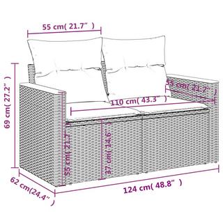 VidaXL set divano da giardino Polirattan  