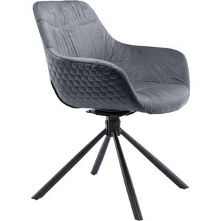 mutoni Chaise de salle à manger avec accoudoirs Gribstox gris  