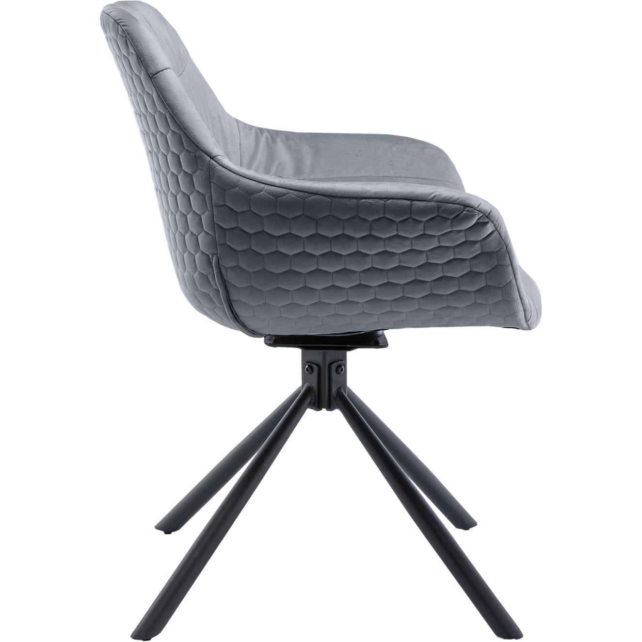 mutoni Chaise de salle à manger avec accoudoirs Gribstox gris  