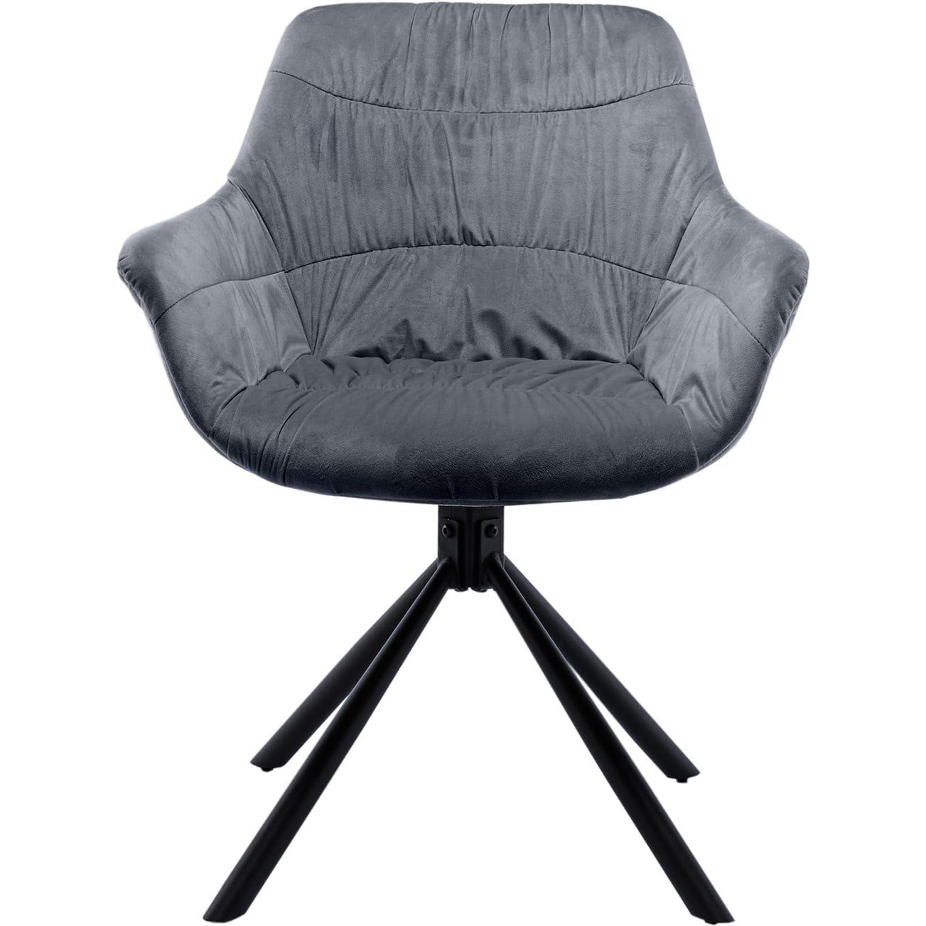 mutoni Chaise de salle à manger avec accoudoirs Gribstox gris  