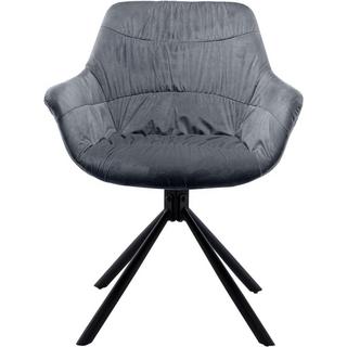 mutoni Chaise de salle à manger avec accoudoirs Gribstox gris  