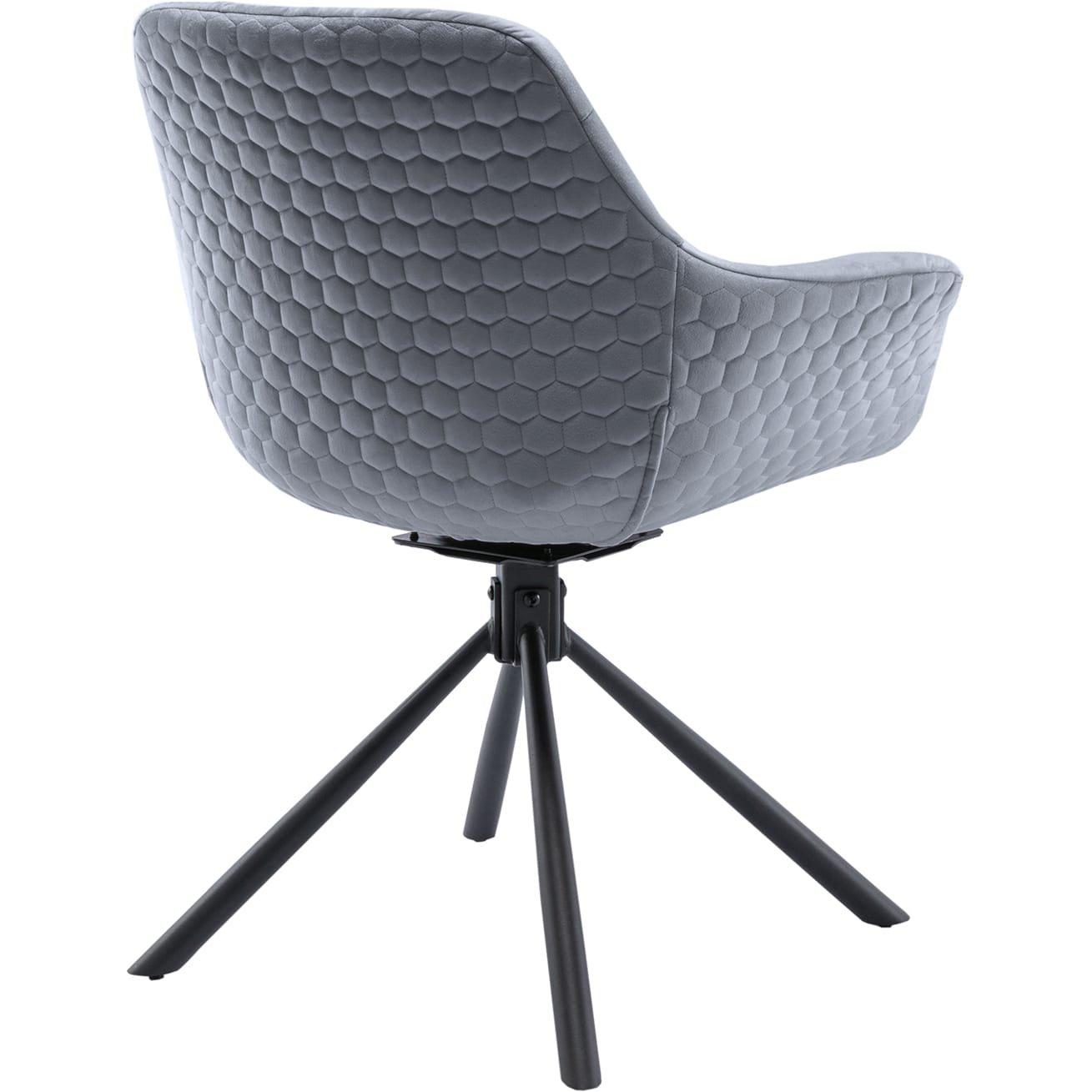 mutoni Chaise de salle à manger avec accoudoirs Gribstox gris  