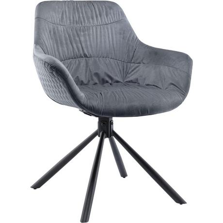 mutoni Chaise de salle à manger avec accoudoirs Gribstox gris  