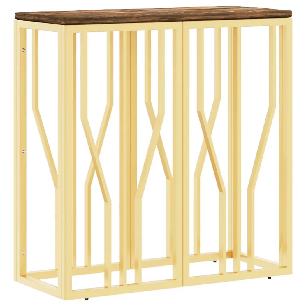 VidaXL - Table console acier inoxydable, One Size, Or Jaune