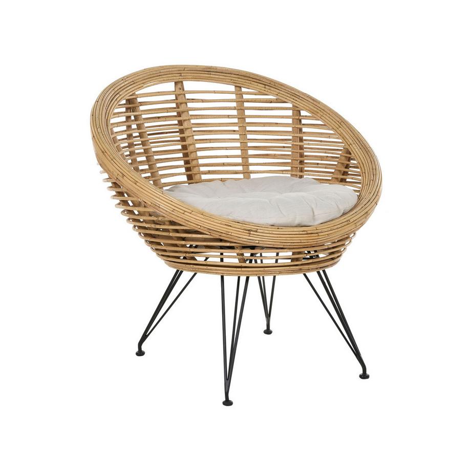 Beliani Lounge Set mit Tisch aus Rattan Boho MARATEA/CESENATICO  