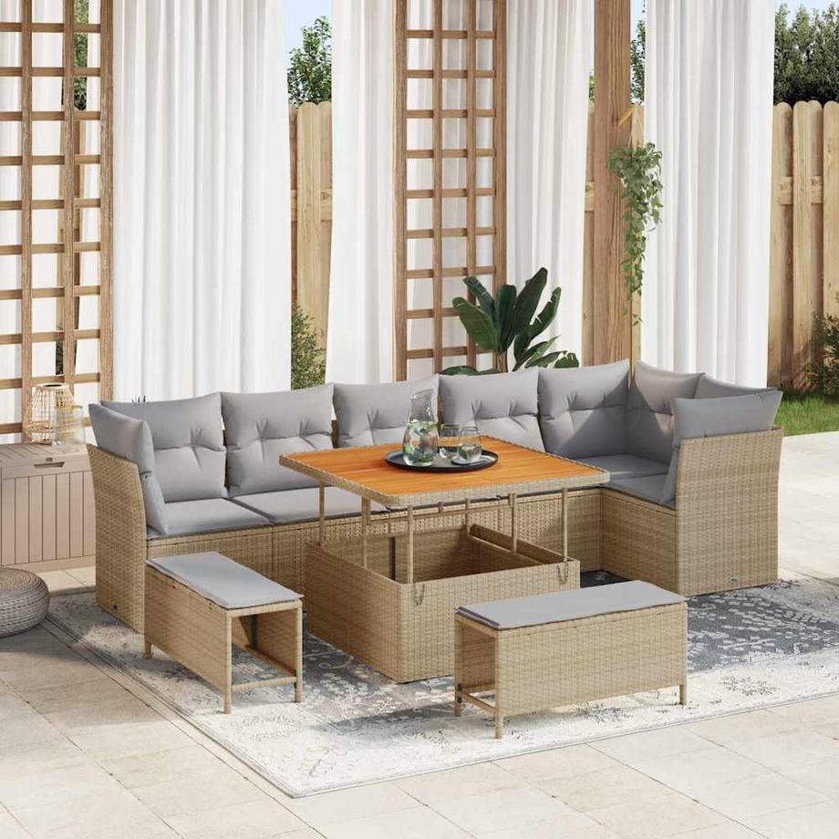VidaXL Set di Mobili da Giardino Polyrattan  