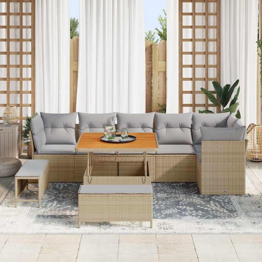 VidaXL Set di Mobili da Giardino Polyrattan  