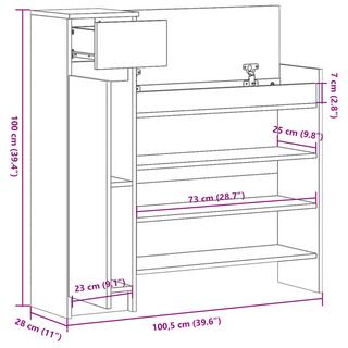 VidaXL Armoire à chaussures bois d'ingénierie  