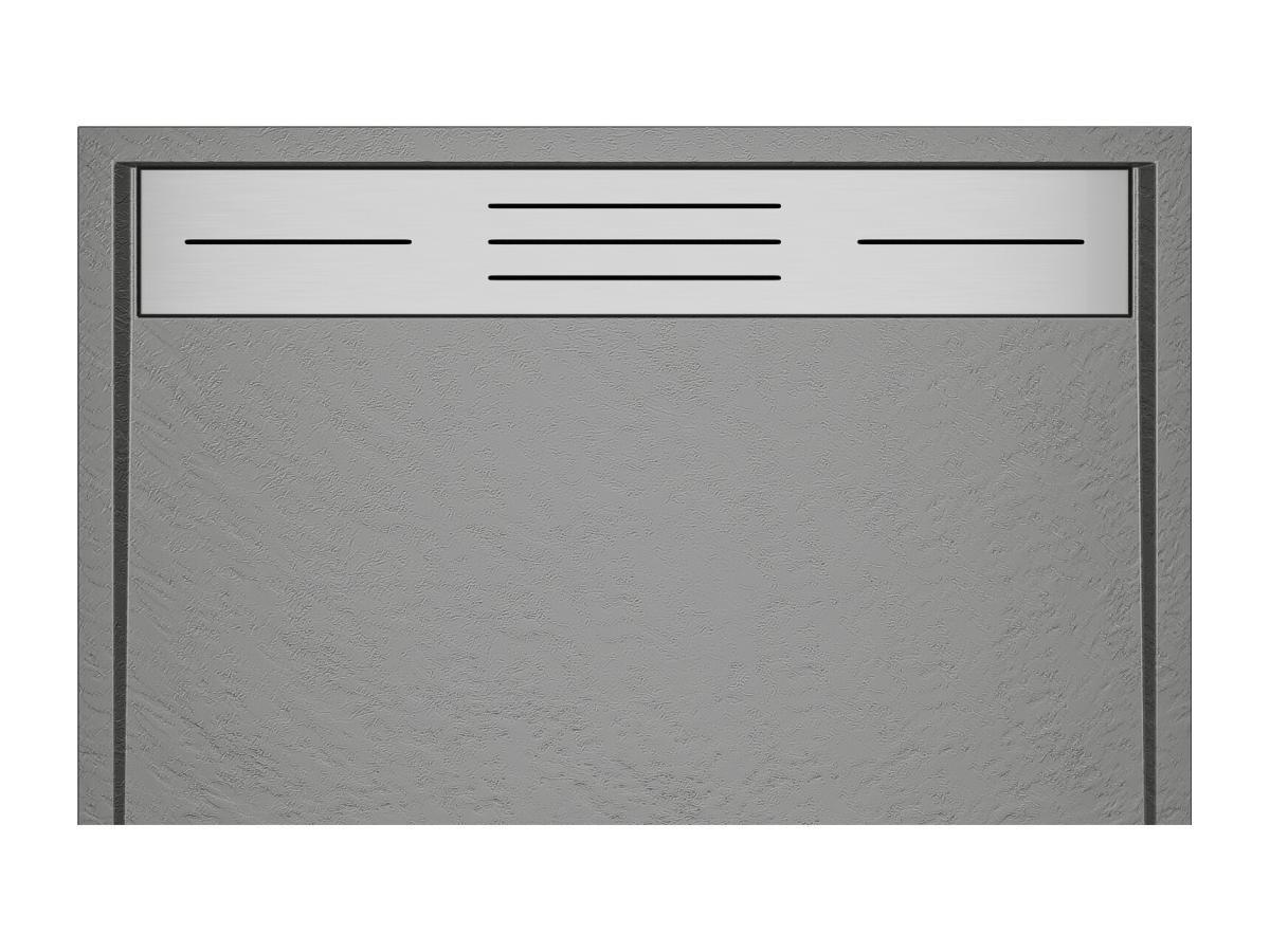 Vente-unique Aufsatz- oder Einbauduschtasse - Kunstharz - Grau - 140 x 90 cm - LYROSA  