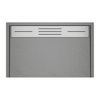 Vente-unique Aufsatz- oder Einbauduschtasse - Kunstharz - Grau - 140 x 90 cm - LYROSA  