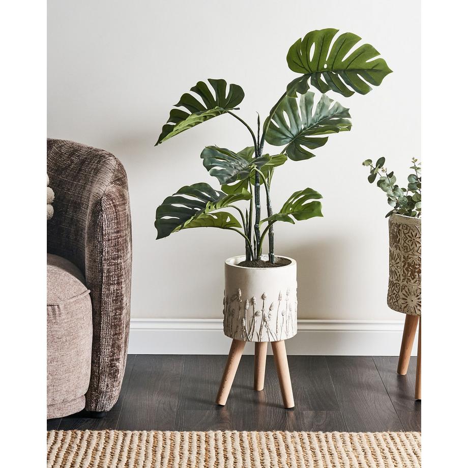 Beliani Blumentopf mit Beinen aus Magnesiumoxid  JANINA  