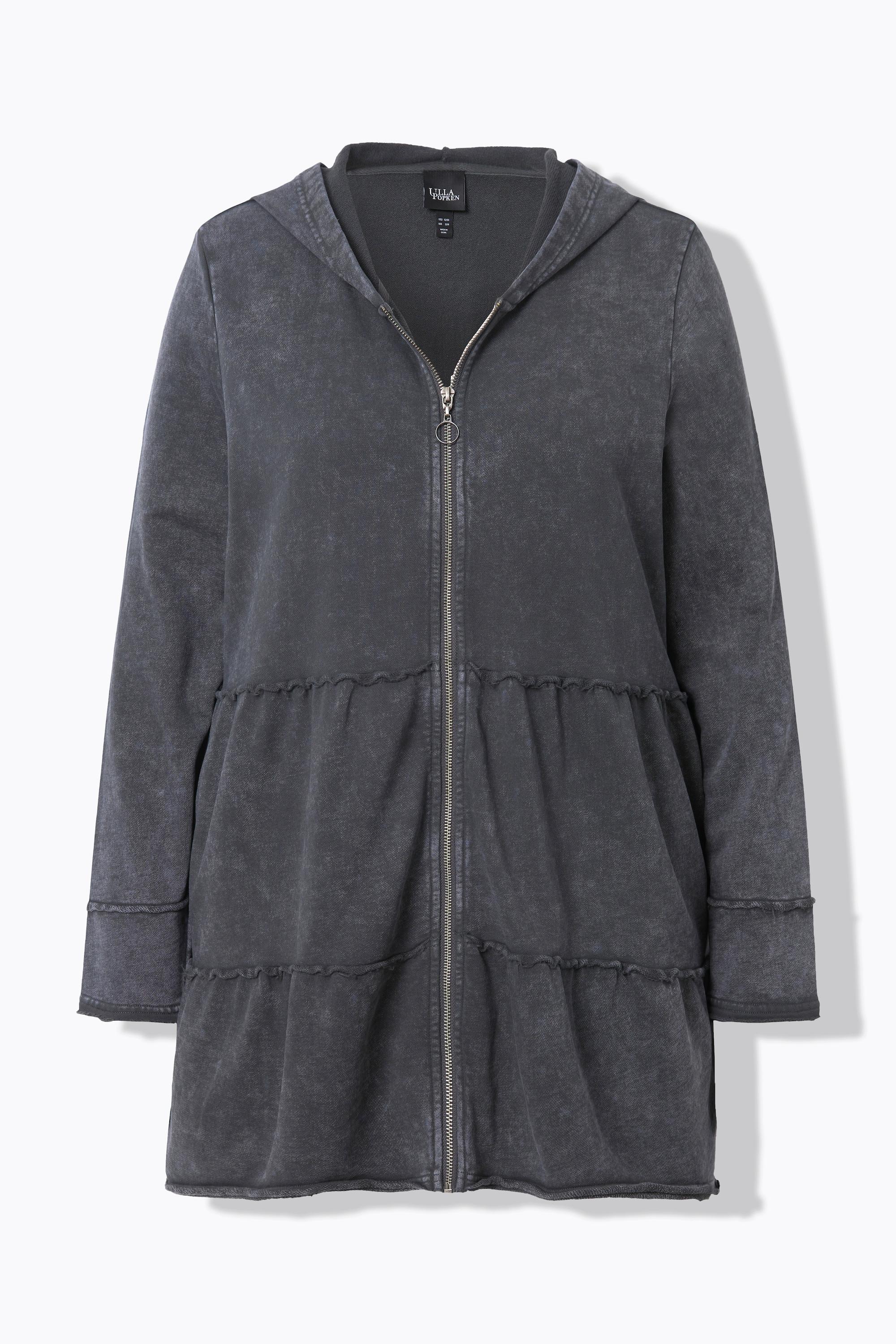 Ulla Popken Giacca Lunga con Cappuccio Look Vintage Linea A  