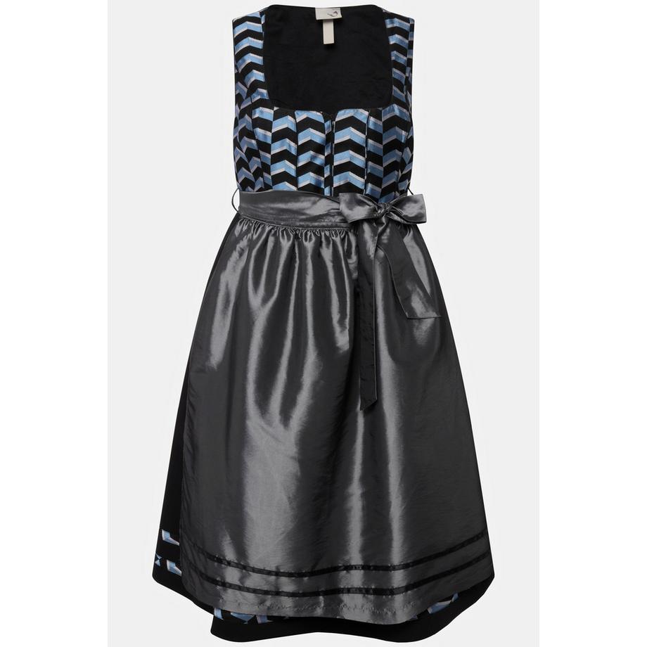 Ulla Popken Abito Dirndl design a spina di pesce scollo rettangolare senza maniche  