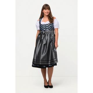 Ulla Popken Abito Dirndl design a spina di pesce scollo rettangolare senza maniche  