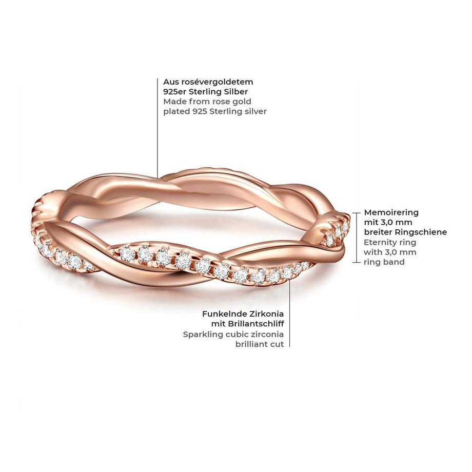 Rafaela Donata  Ring Sterling Silber roségold Zirkonia weiß 