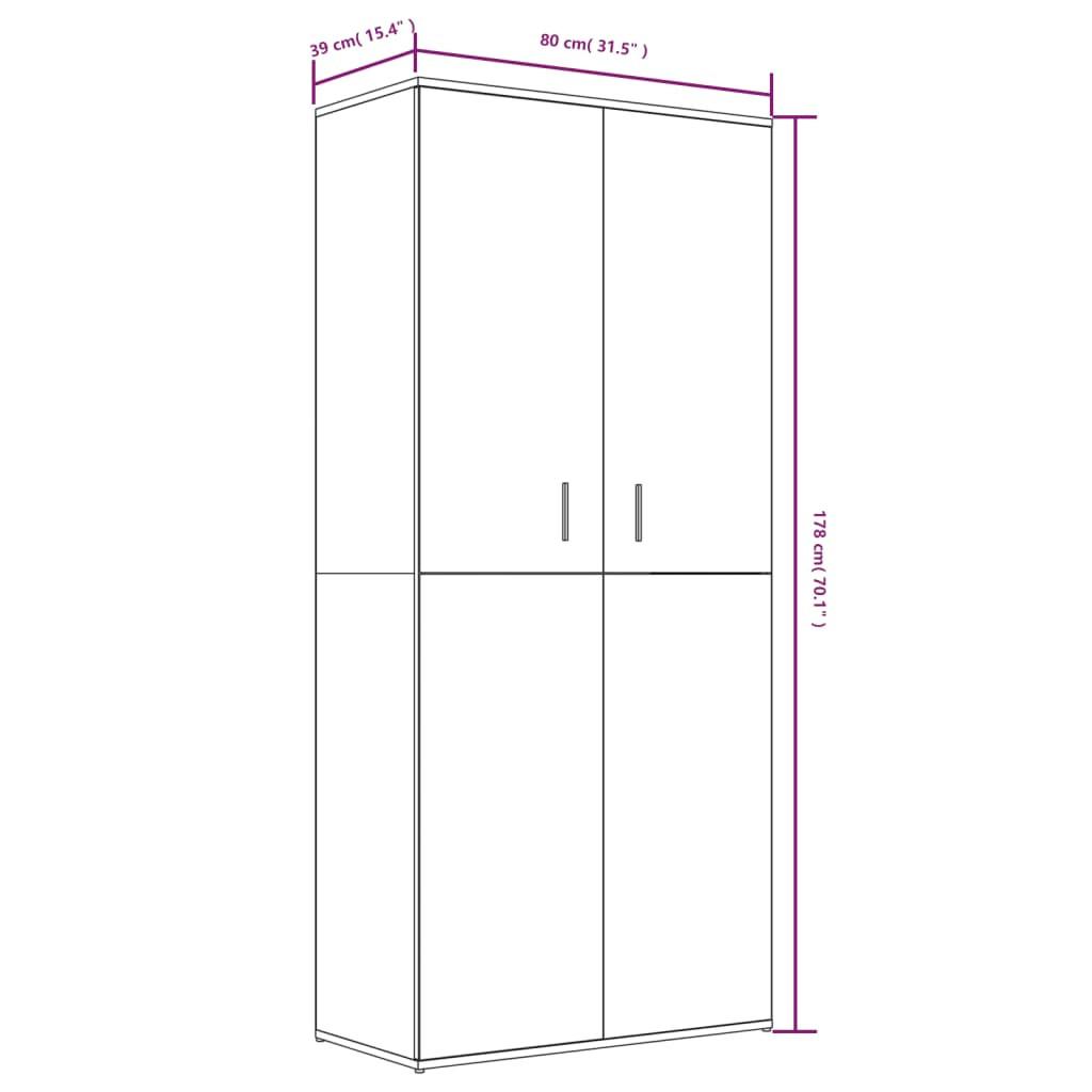 VidaXL Armoire à chaussures bois d'ingénierie  