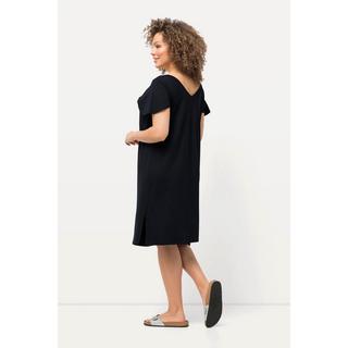 Ulla Popken  Jersey-Midikleid, A-Linie, V-Ausschnitt, Cup-Ärmel 