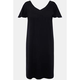 Ulla Popken  Jersey-Midikleid, A-Linie, V-Ausschnitt, Cup-Ärmel 