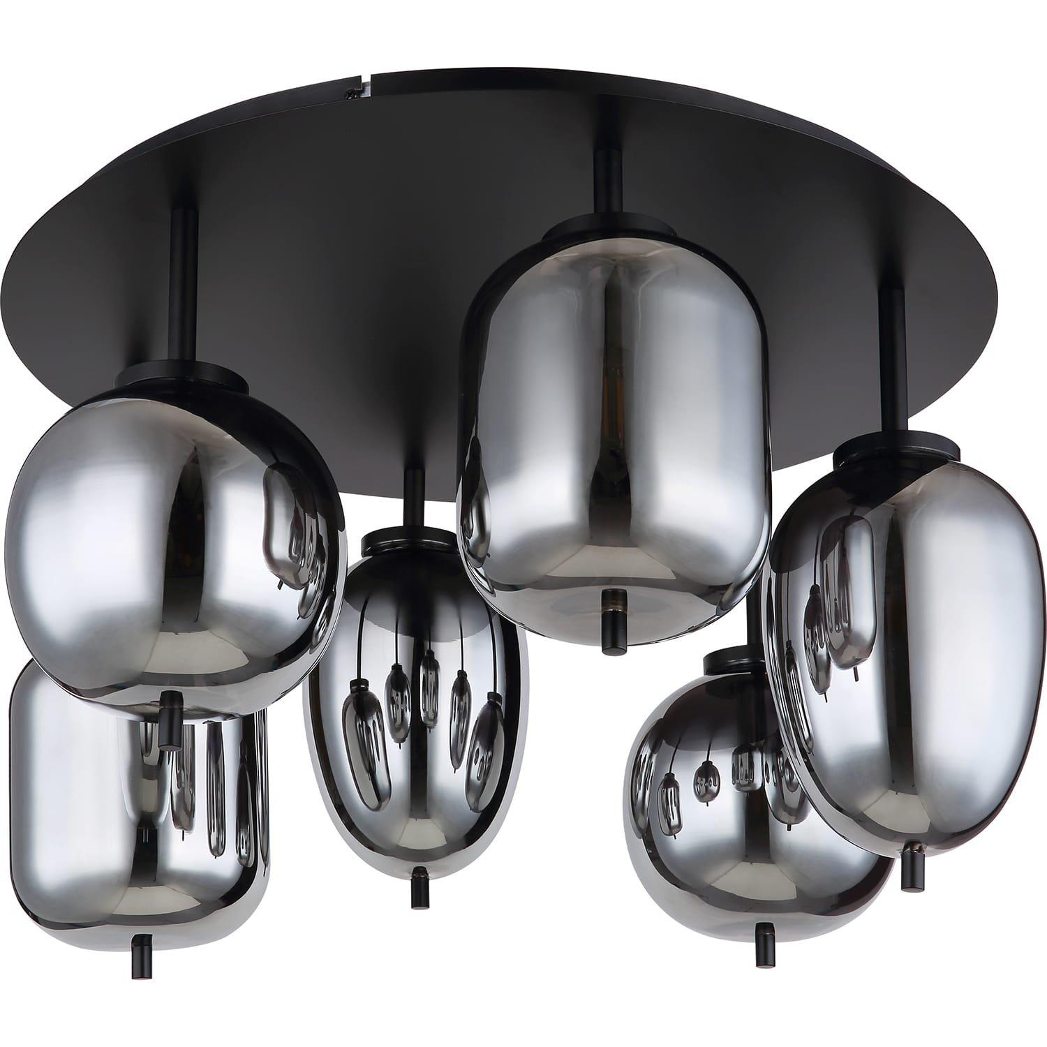 mutoni Deckenleuchte Blacky Metall  matt 6xE14  