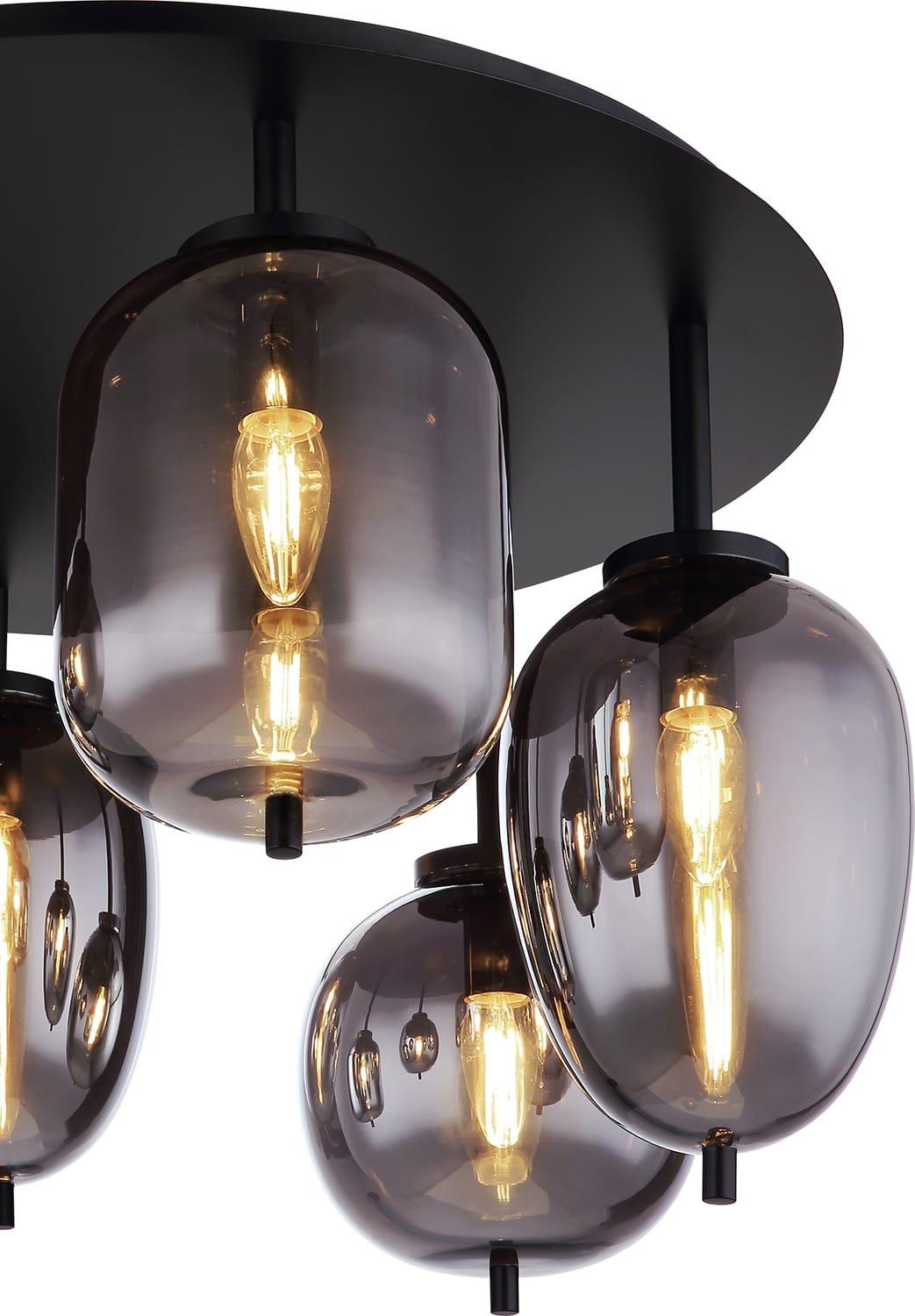 mutoni Lampada da soffitto Blacky metallo nero opaco 6xE14  