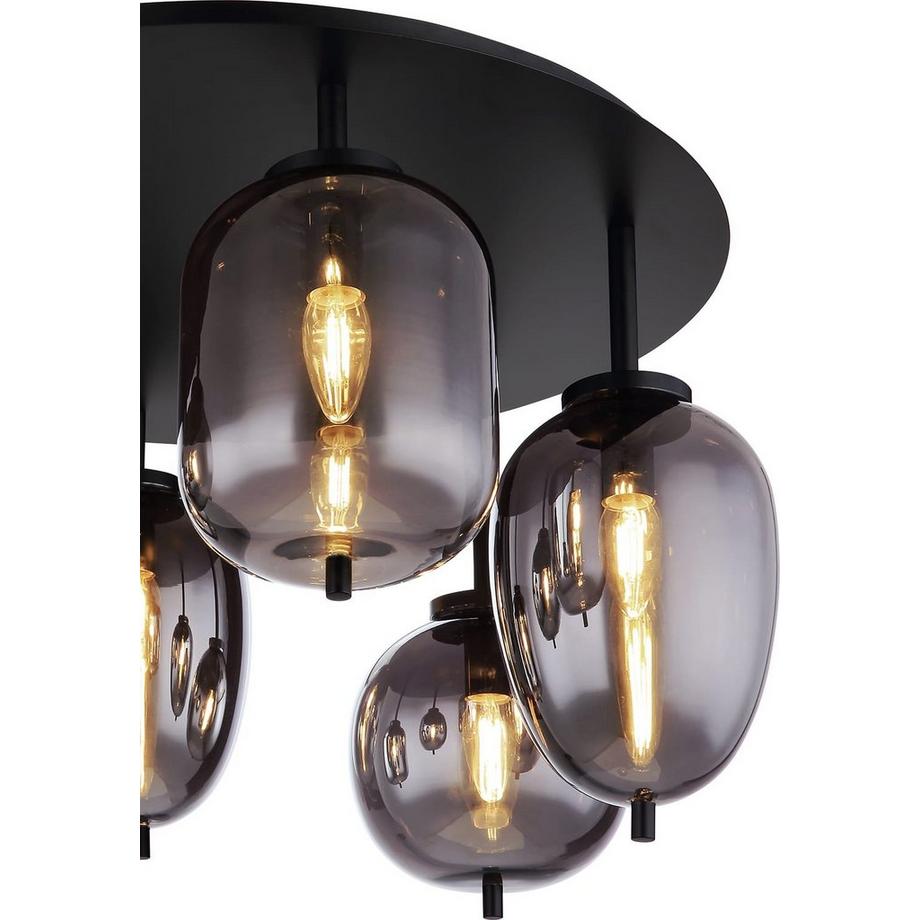 mutoni Lampada da soffitto Blacky metallo nero opaco 6xE14  