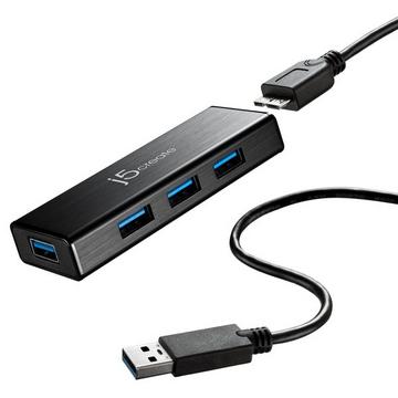 JUH340-N JUH340 HUB USB 3.0 à 4-Port - UE/UK, Noir