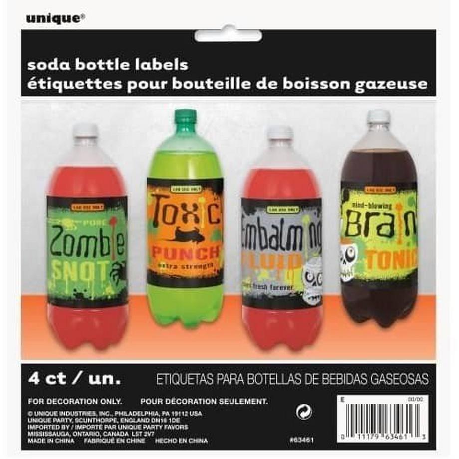 Unique  Etiquettes Bouteille de Soda Vintage Halloween 