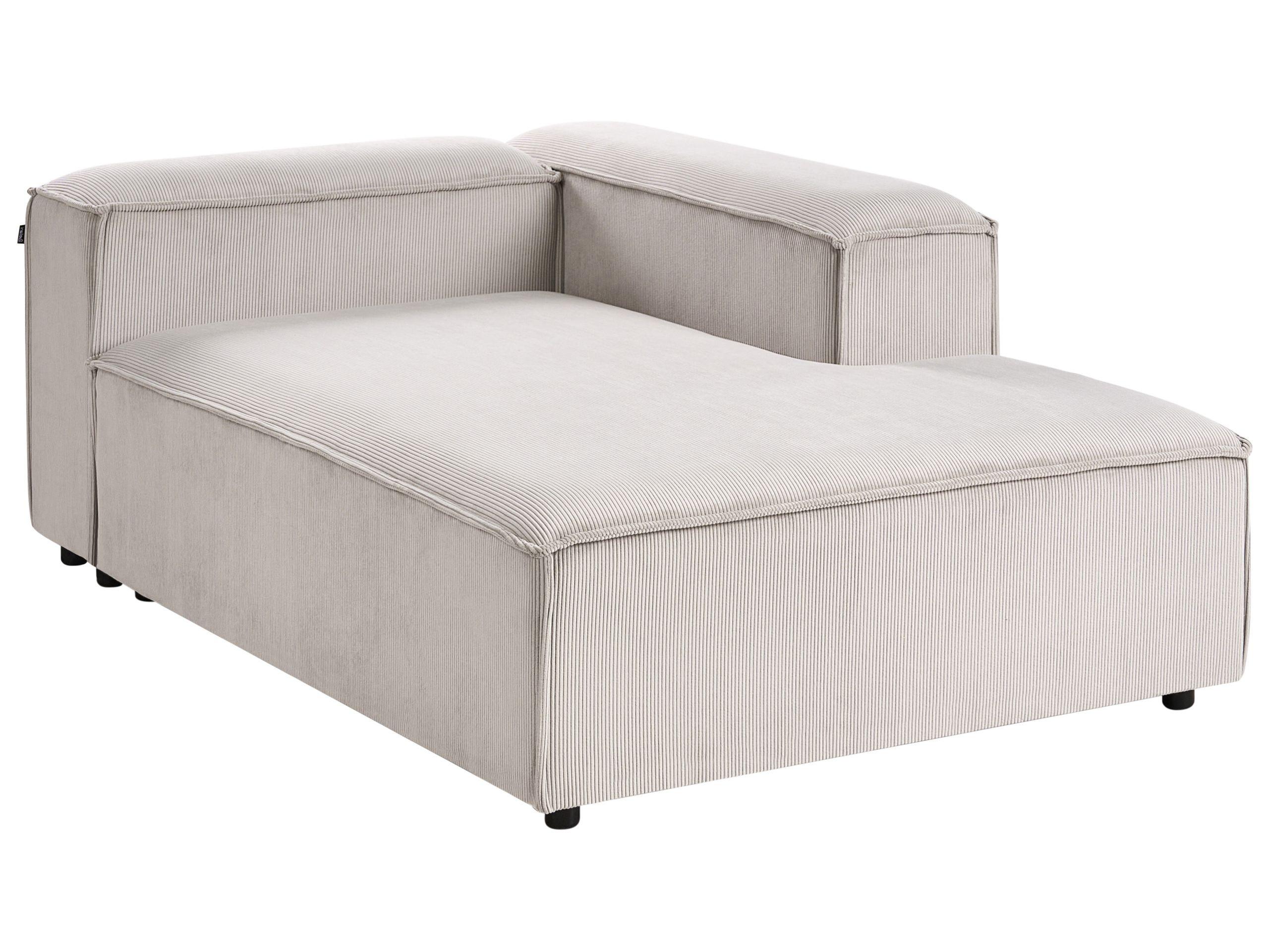 Beliani Chaise longue côté gauche en Velours côtelé Moderne ARDAL  