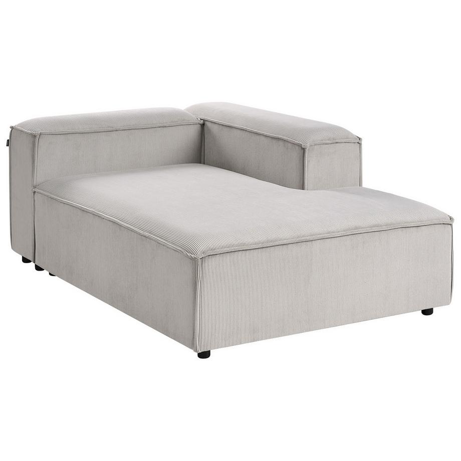 Beliani Chaise longue côté gauche en Velours côtelé  ARDAL  