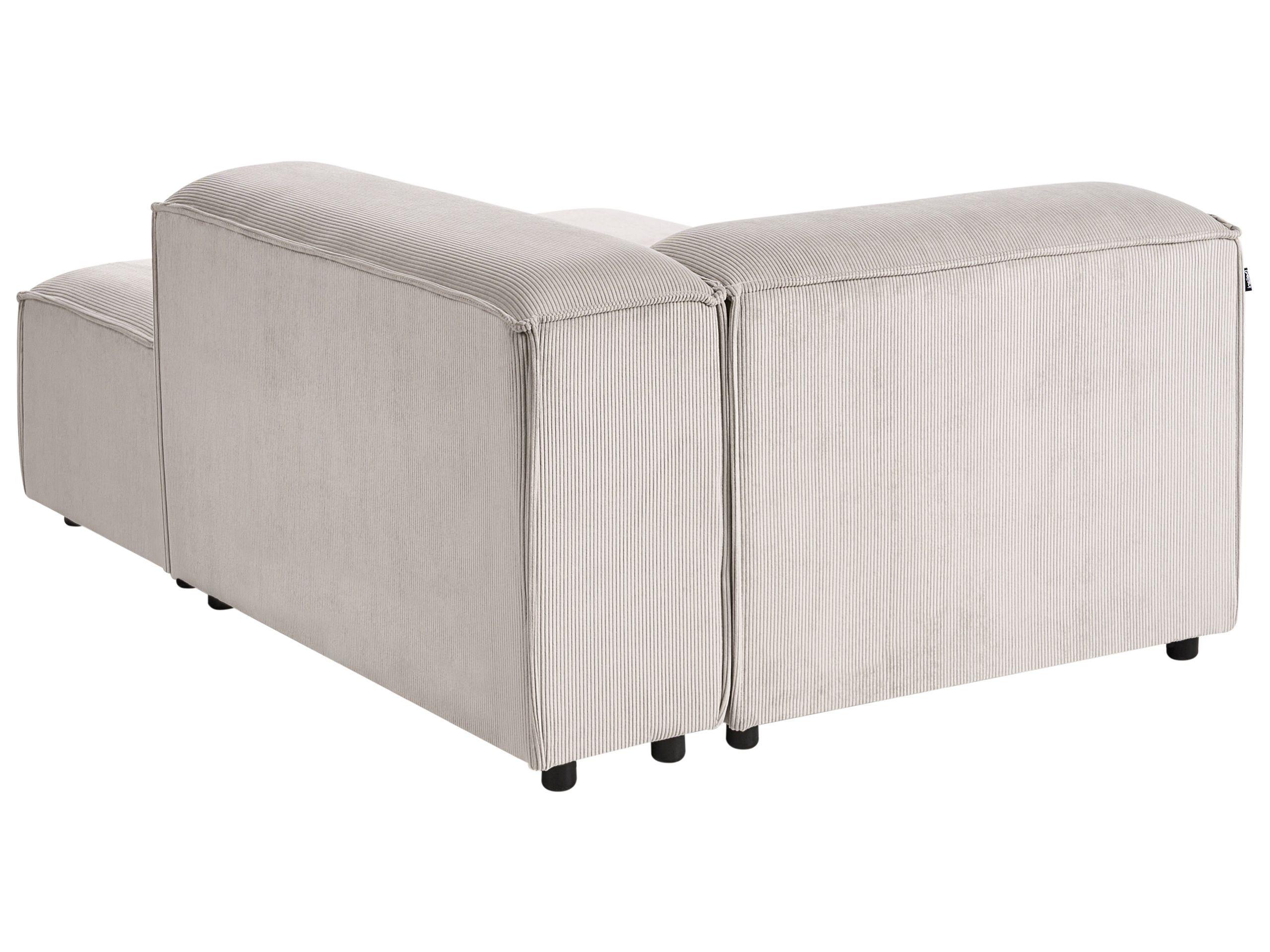 Beliani Chaise longue côté gauche en Velours côtelé Moderne ARDAL  