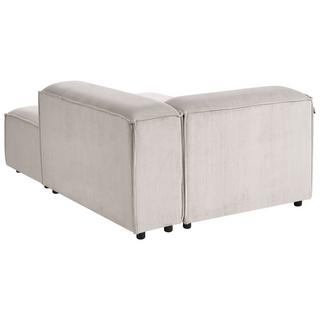 Beliani Chaise longue côté gauche en Velours côtelé Moderne ARDAL  