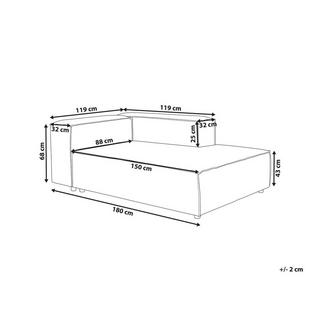 Beliani Chaise longue côté gauche en Velours côtelé Moderne ARDAL  