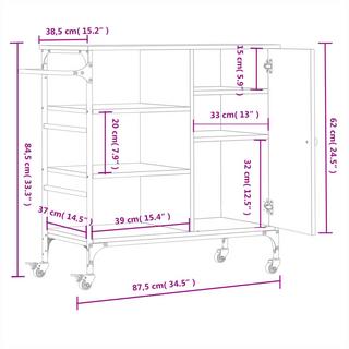 VidaXL Chariot de cuisine bois d'ingénierie  