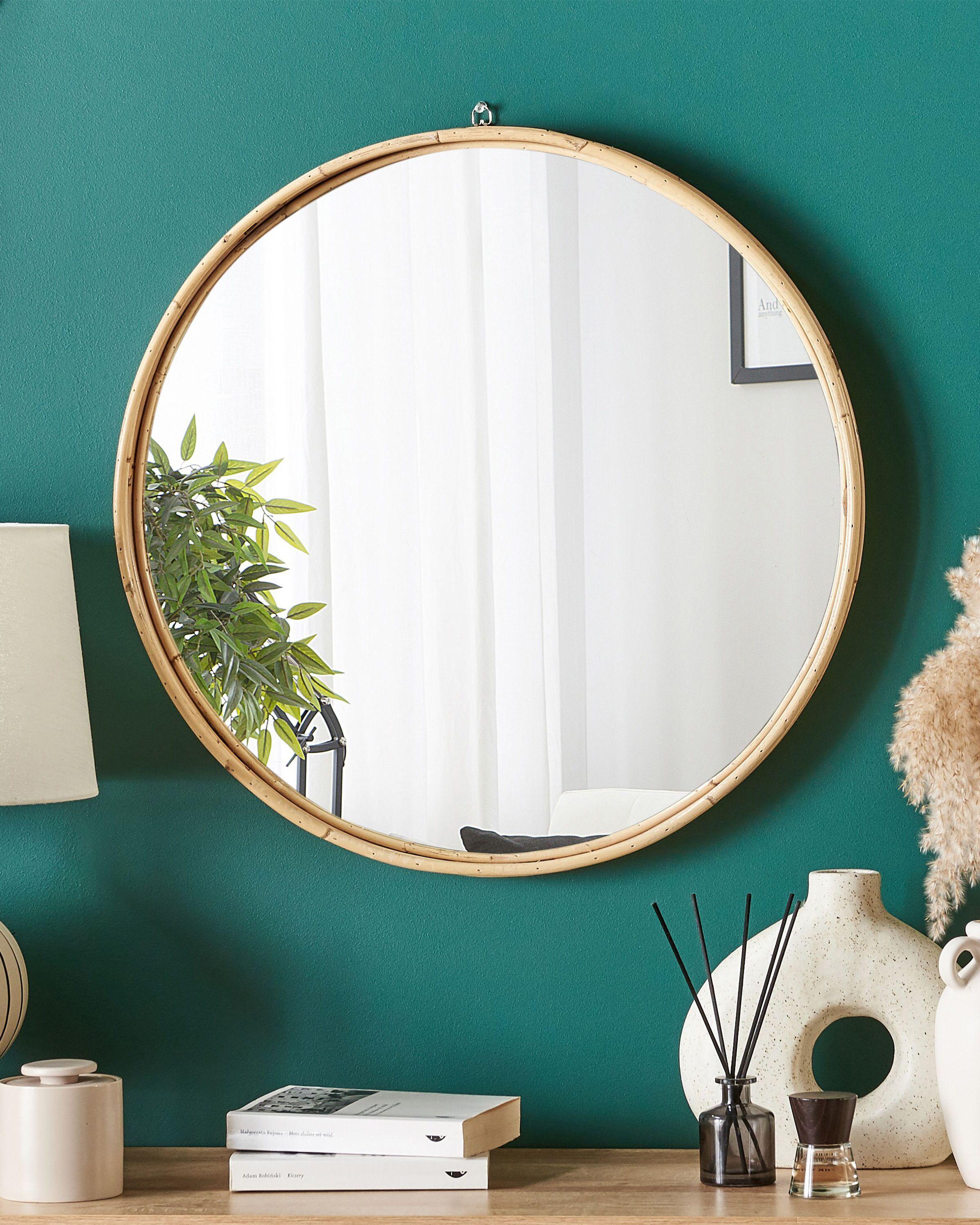 Beliani Miroir en Rotin Scandinave BARUNG  