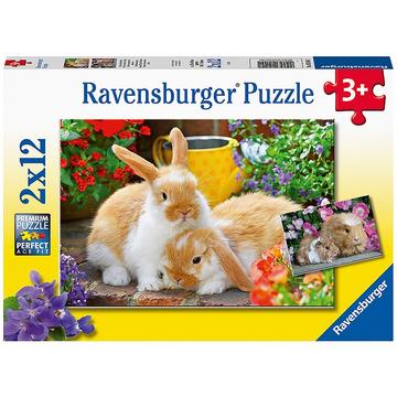 Ravensburger Kinderpuzzel 2 x 12 stukjes Knuffeltijd